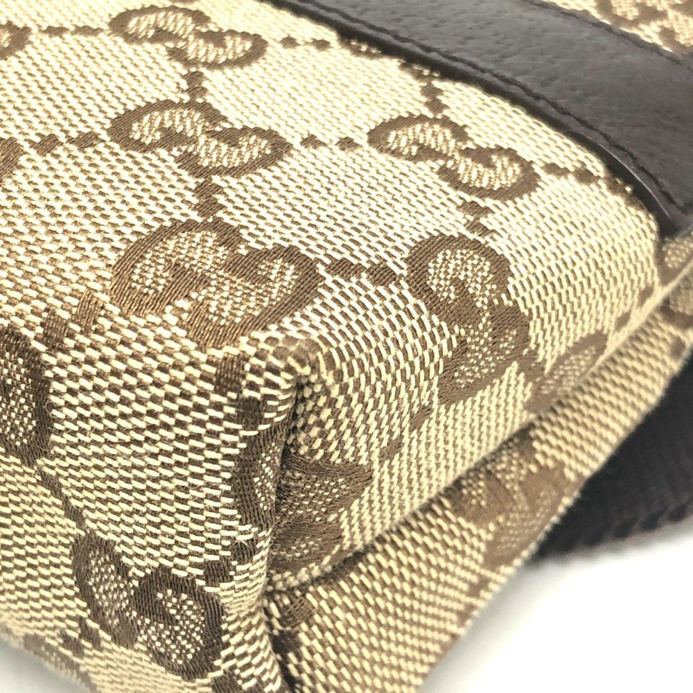 GUCCI 131236 GG Body Bag, Waist Pouch, Belt Canvas, Unisex, Beige/Brown - Picture 7 of 10